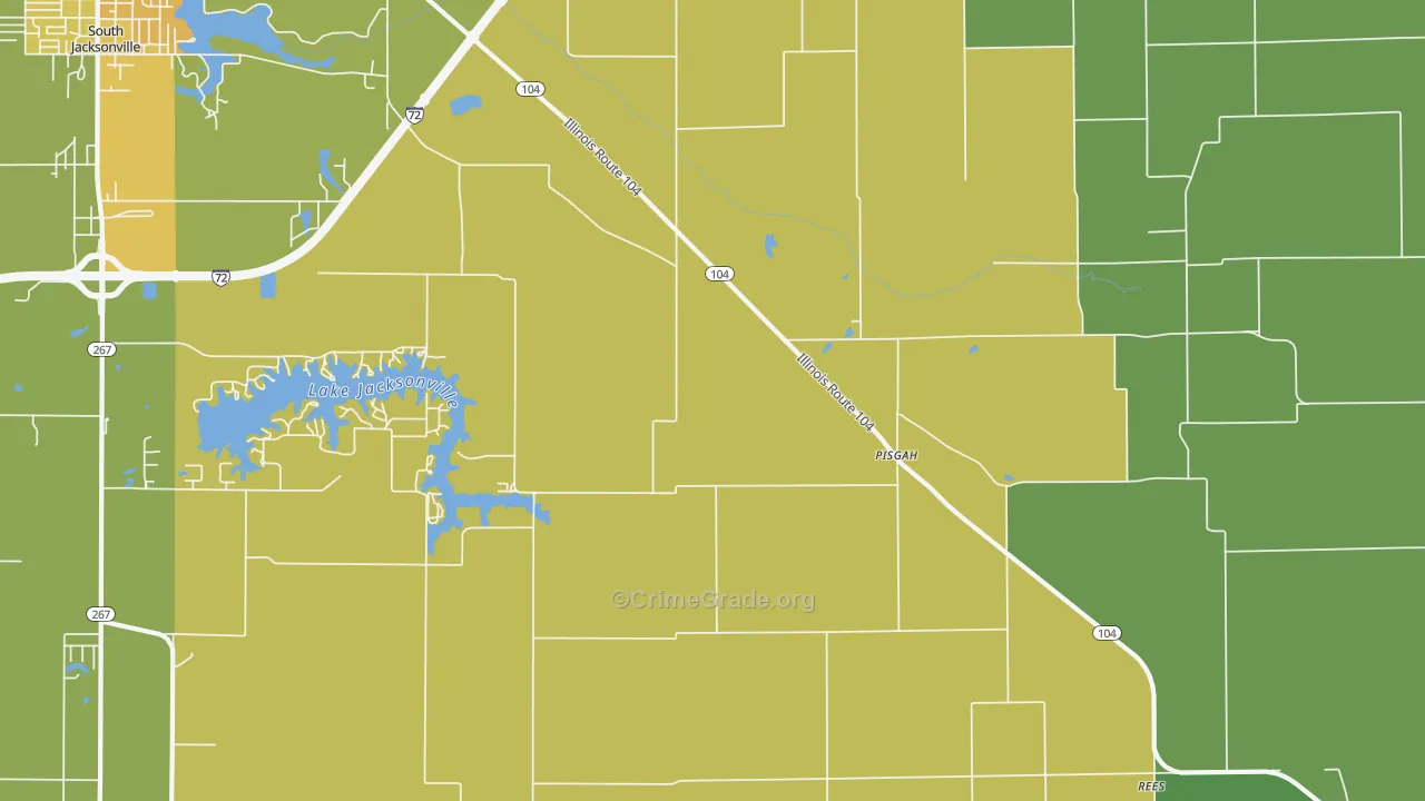 Pisgah, IL Map of Murder Rates
