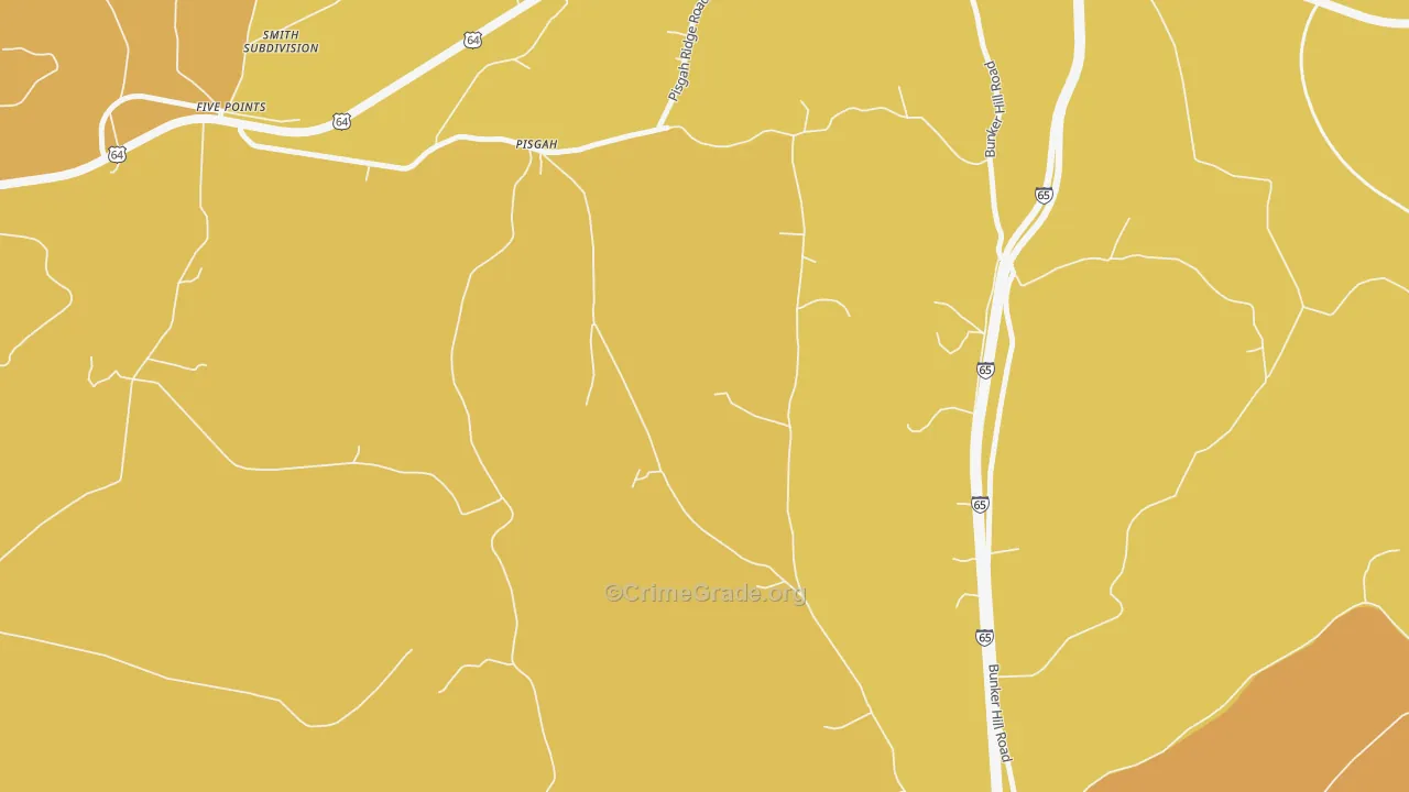 Pisgah, TN Map of Murder Rates