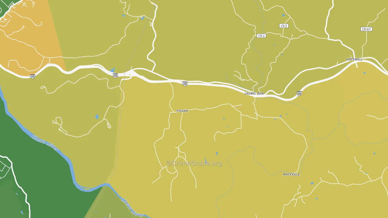 Pisgah, WV Map of Murder Rates