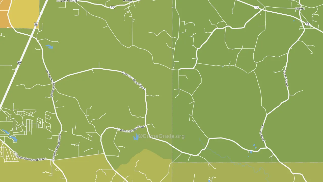 Pistol Ridge, MS Map of Murder Rates