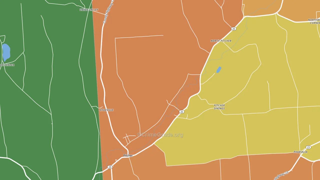 Pitcher, NY Map of Murder Rates