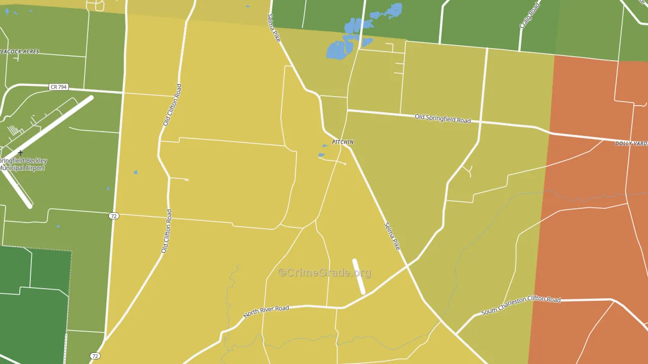 Pitchin, OH Map of Murder Rates