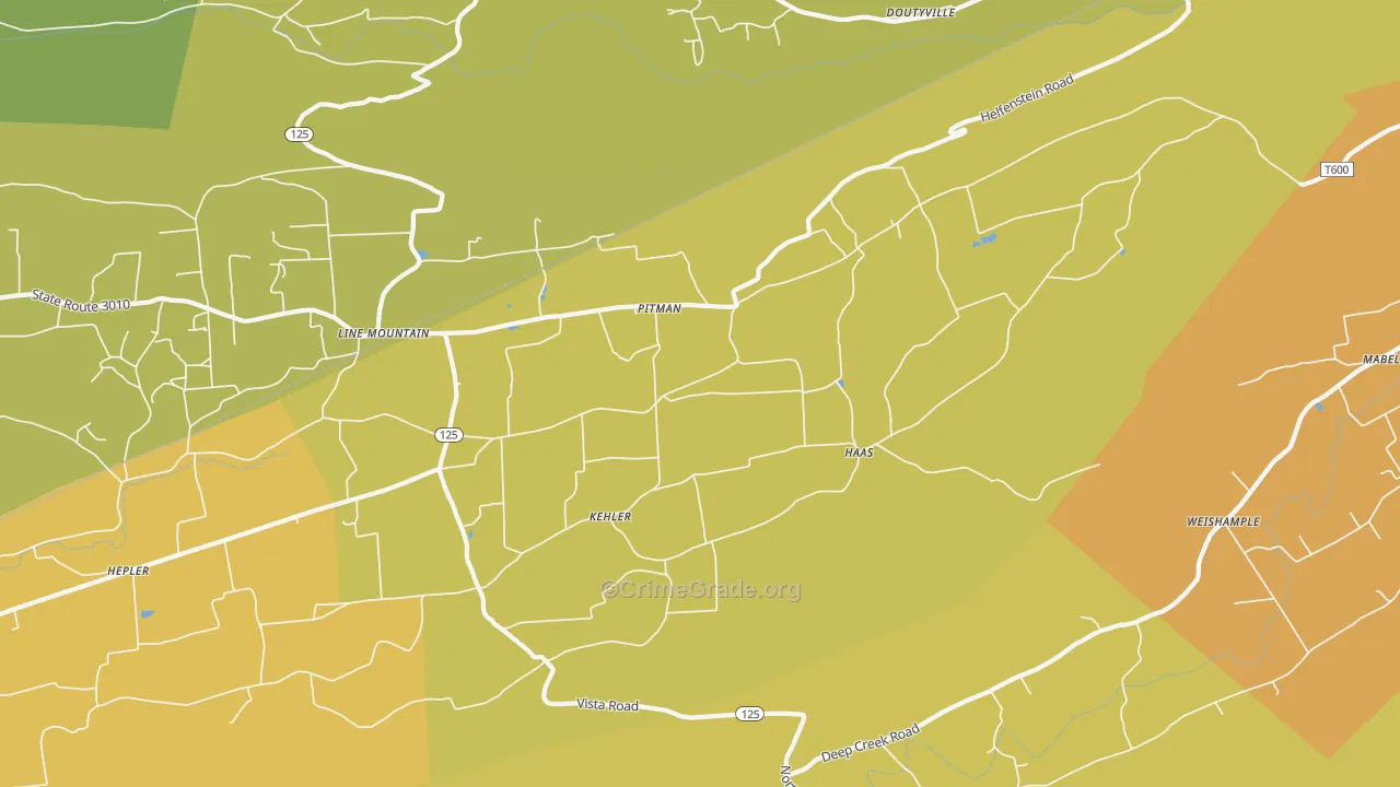 Pitman, PA Map of Murder Rates