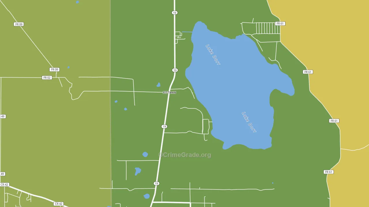 Pittman, FL Map of Murder Rates