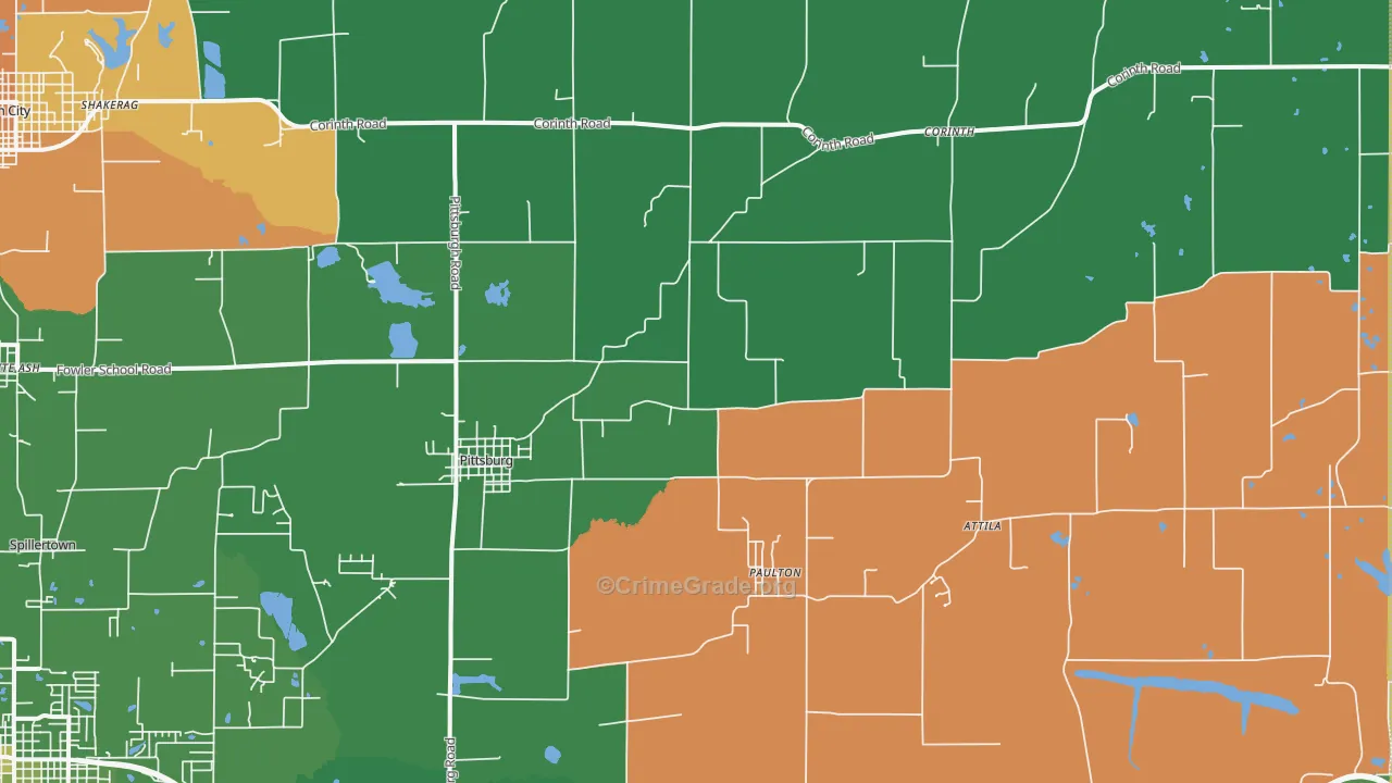 Pittsburg, IL Map of Murder Rates