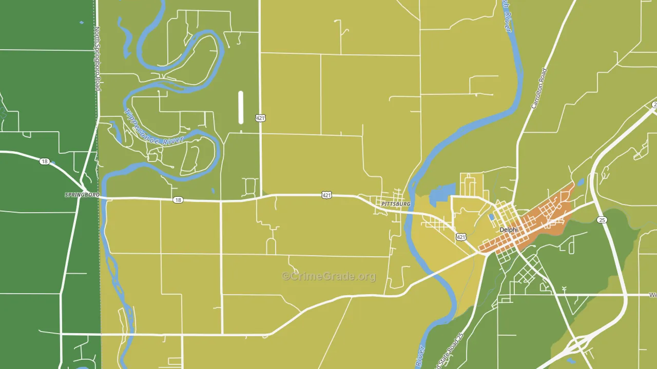 Pittsburg, IN Map of Murder Rates