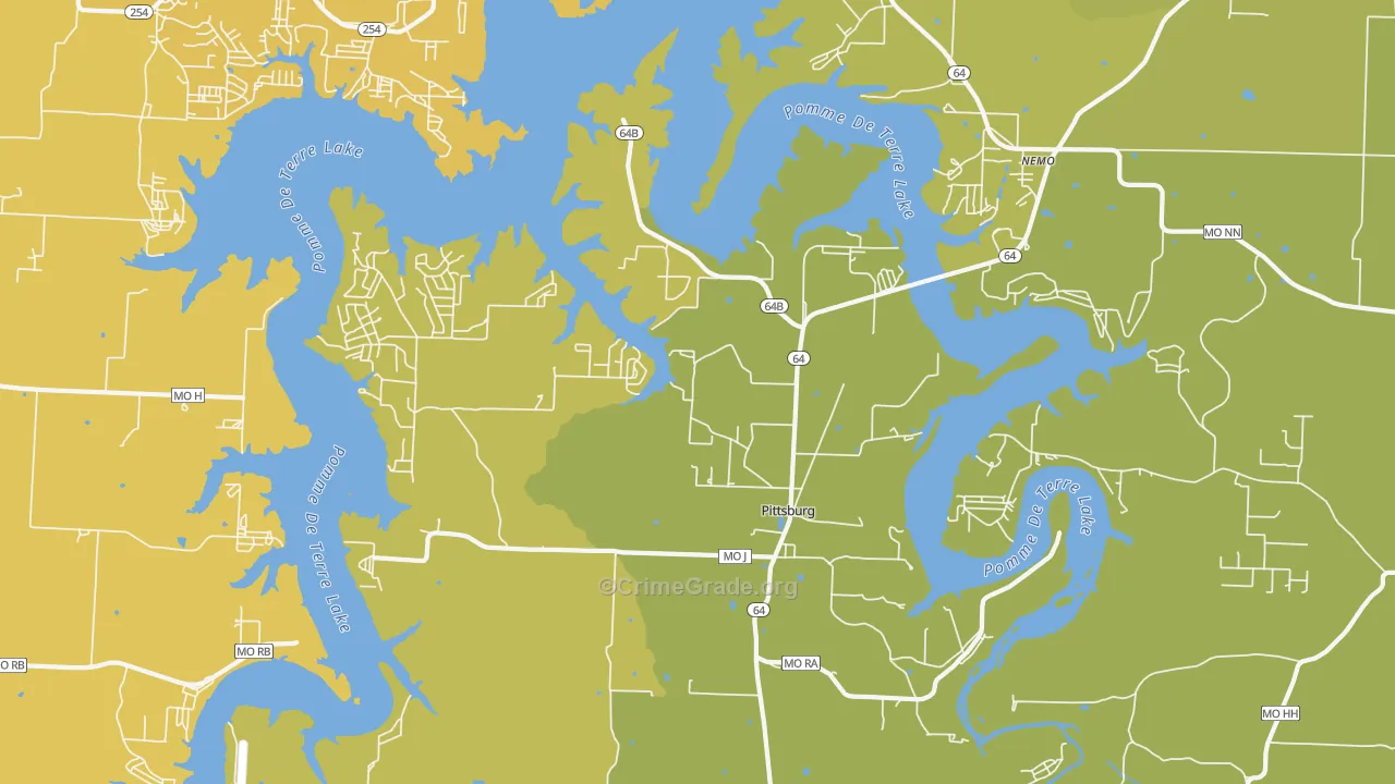 Pittsburg, MO Map of Murder Rates