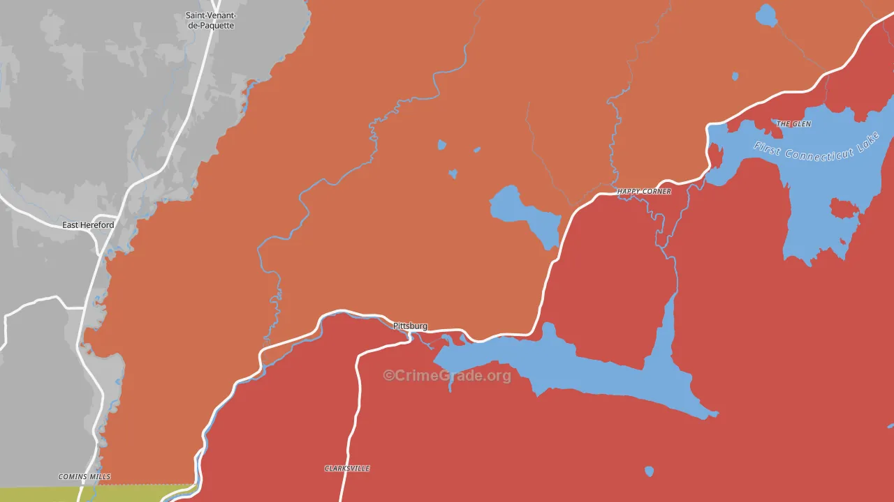 Pittsburg, NH Map of Murder Rates