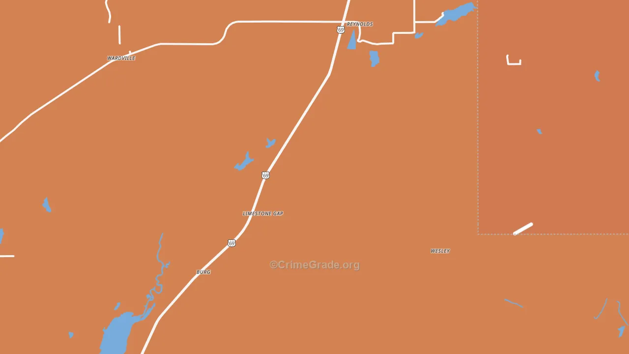 Pittsburg, OK Map of Murder Rates