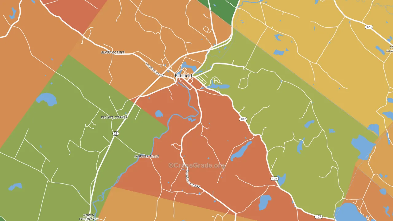 Pittsfield, NH Map of Murder Rates