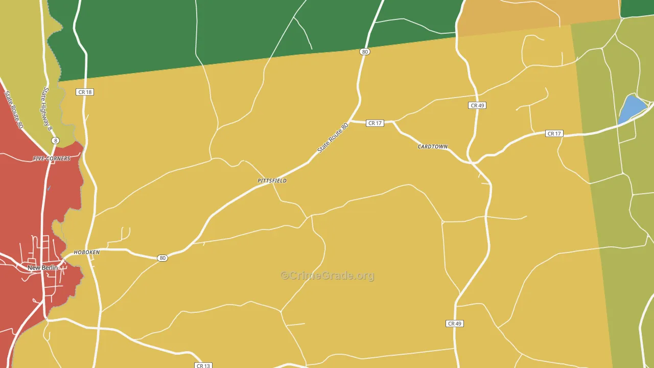 Pittsfield, NY Map of Murder Rates