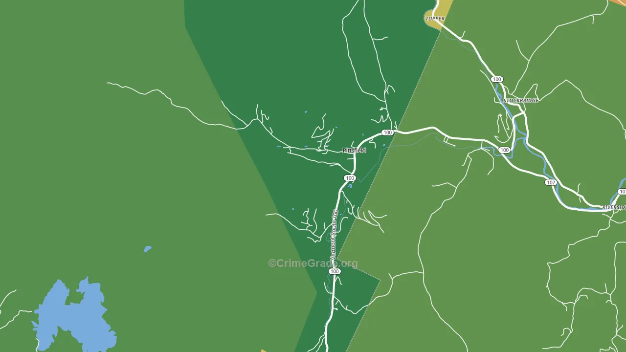 Pittsfield, VT Map of Murder Rates