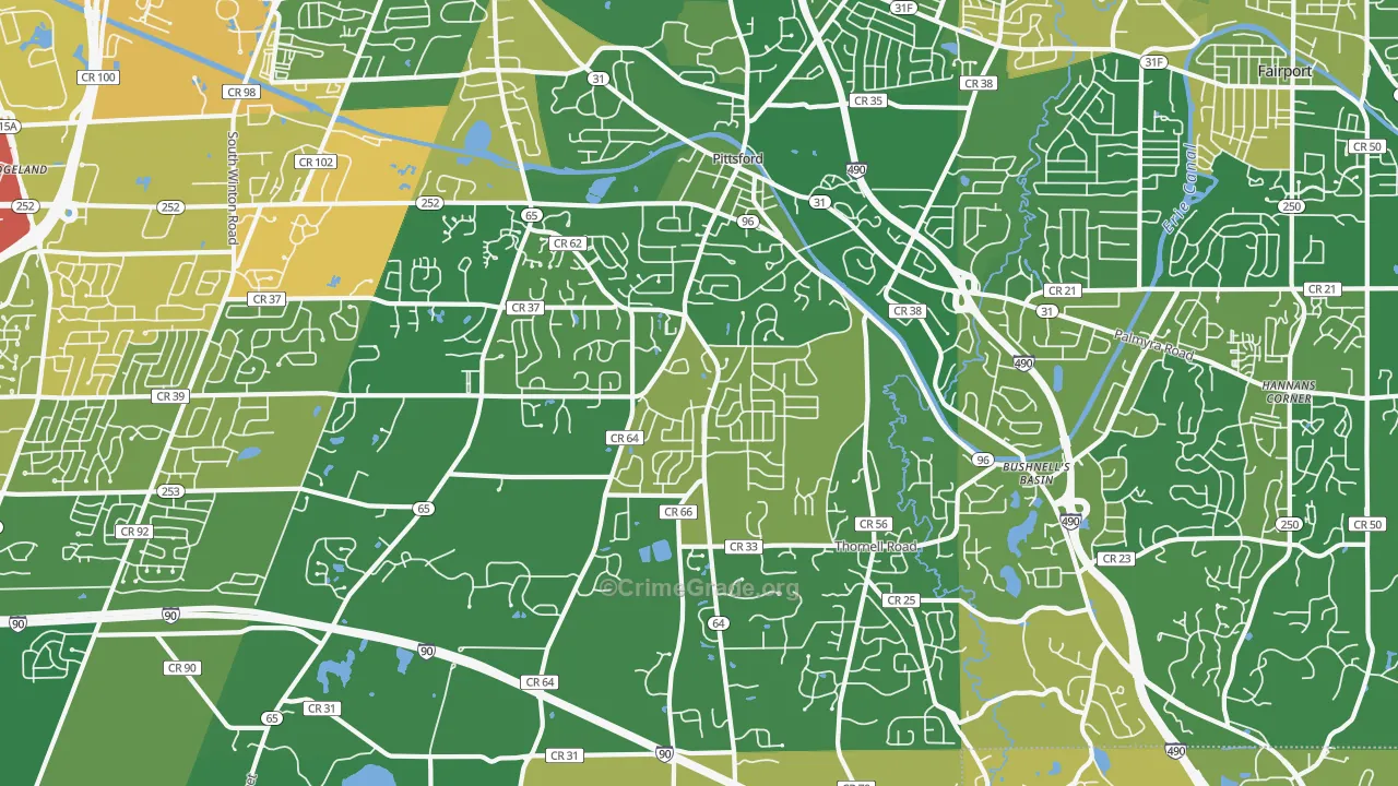 Pittsford, NY Map of Murder Rates
