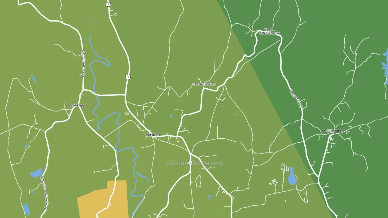 Pittsford, VT Map of Murder Rates