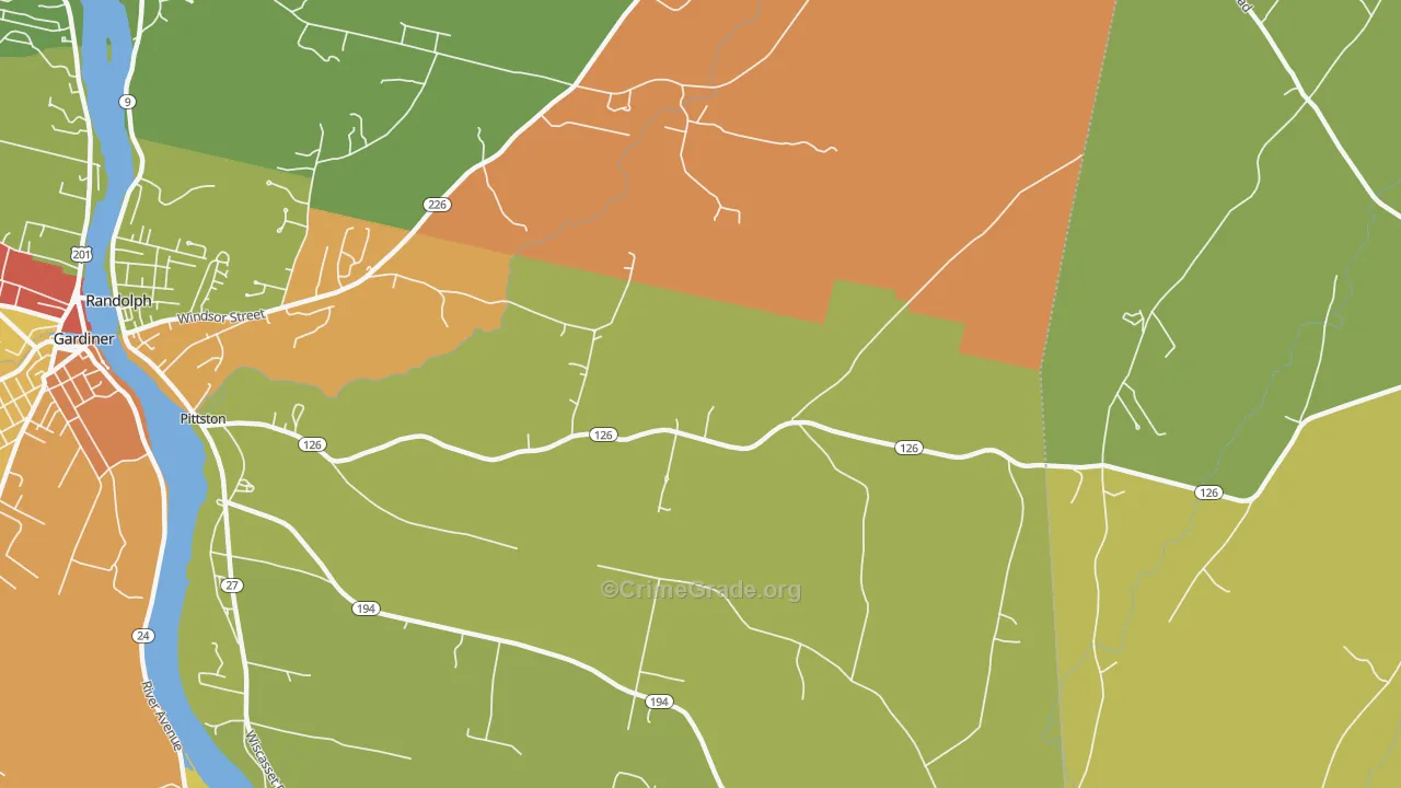 Pittston, ME Map of Murder Rates