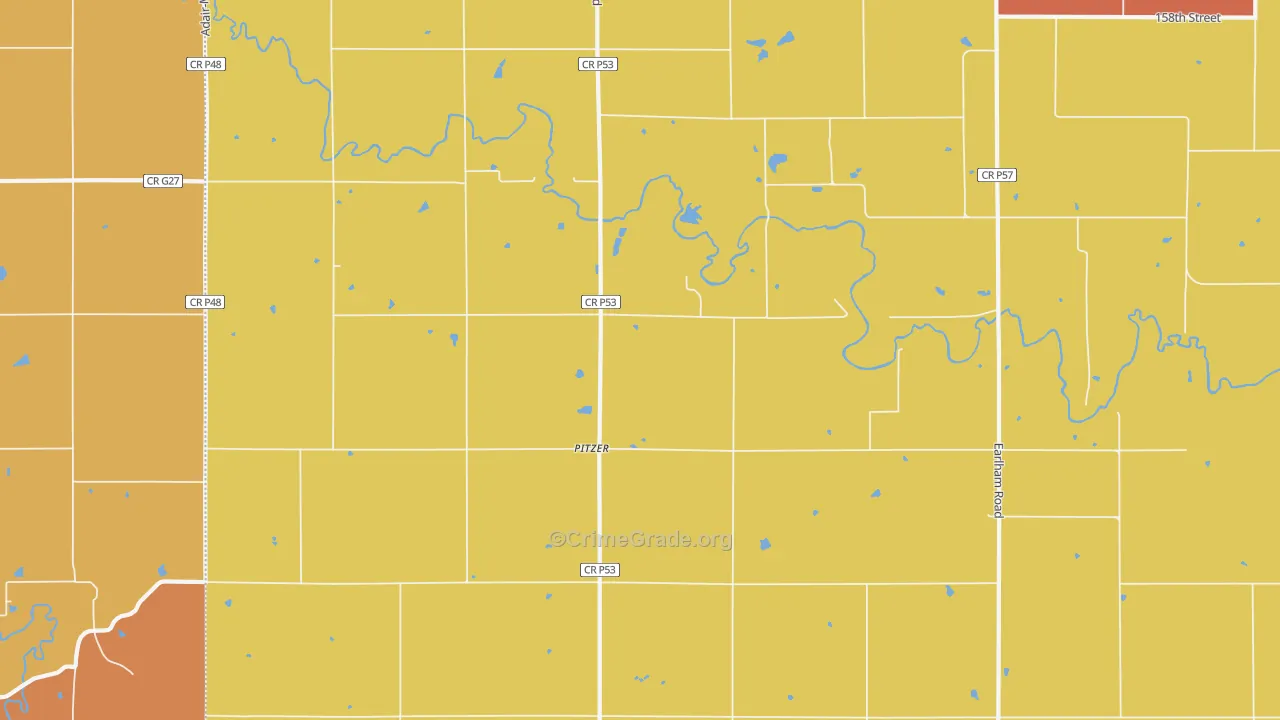 Pitzer, IA Map of Murder Rates