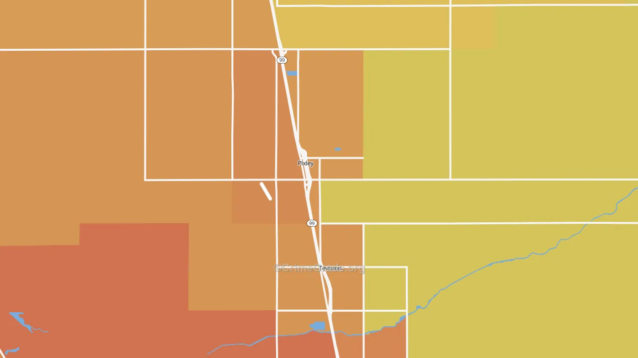 Pixley, CA Map of Murder Rates