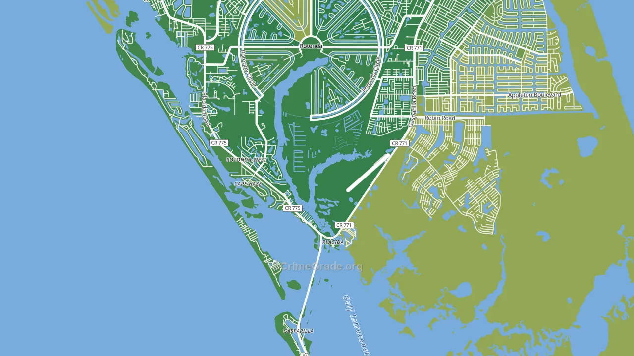 Placida, FL Map of Murder Rates