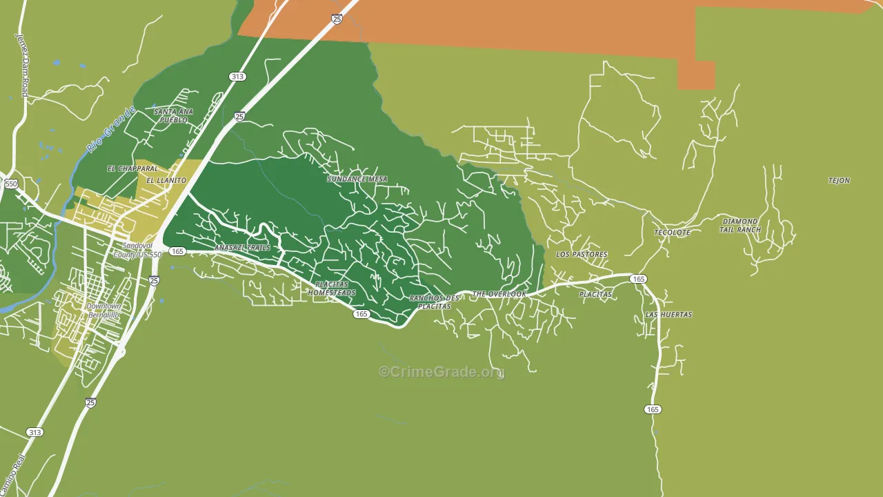 Placitas, NM Map of Murder Rates