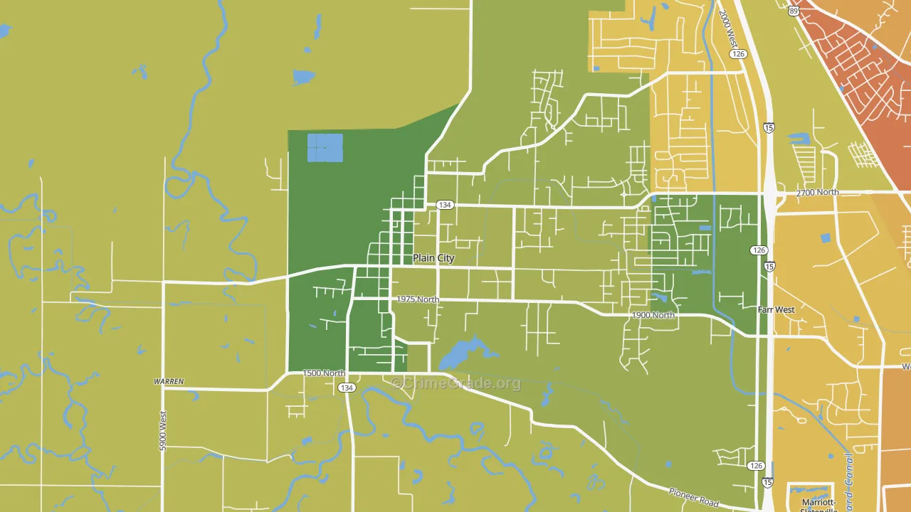 Plain City, UT Map of Murder Rates
