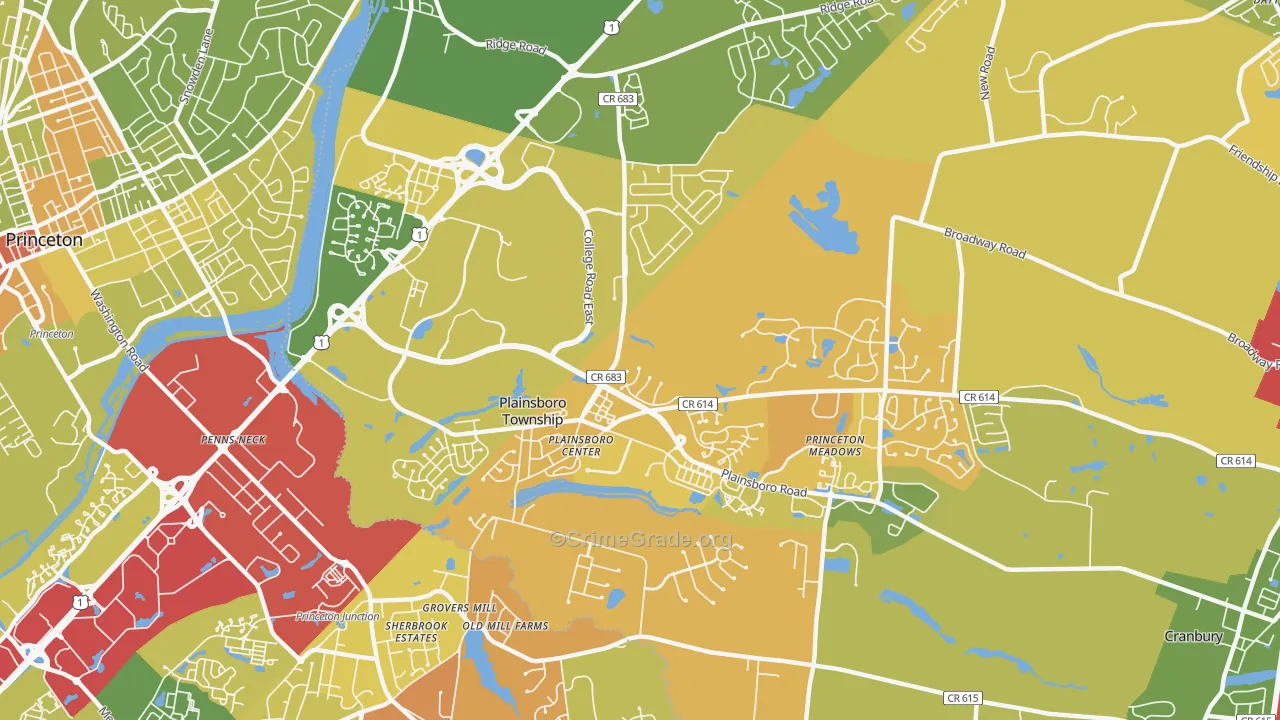 Plainsboro, NJ Map of Murder Rates