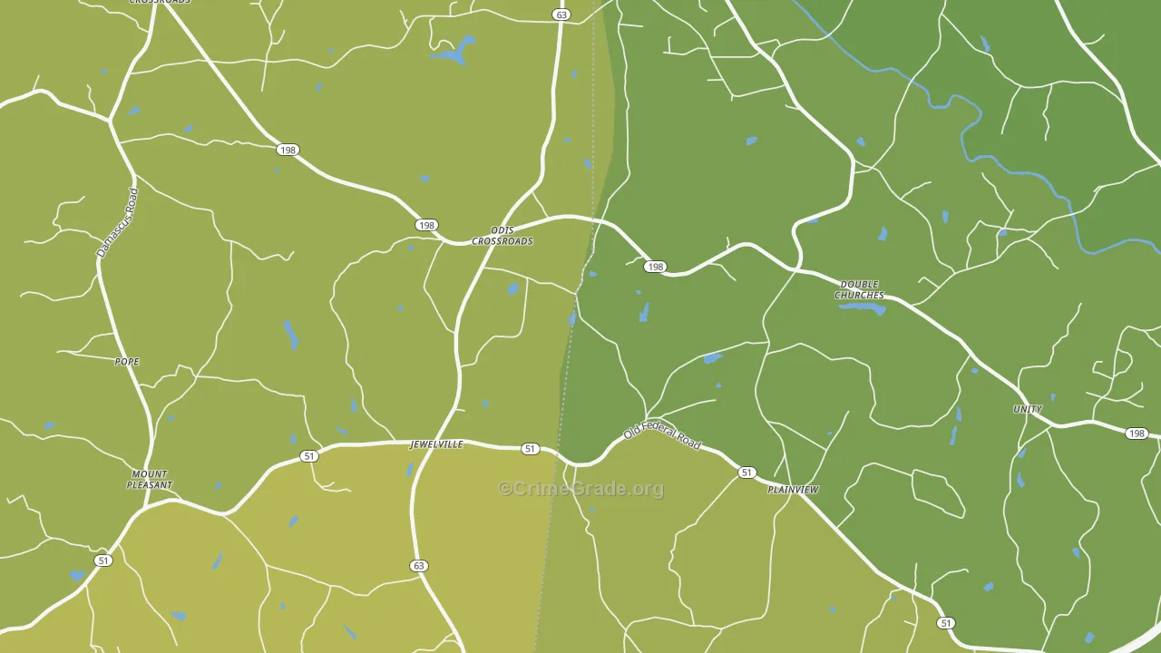 Plainview, GA Map of Murder Rates