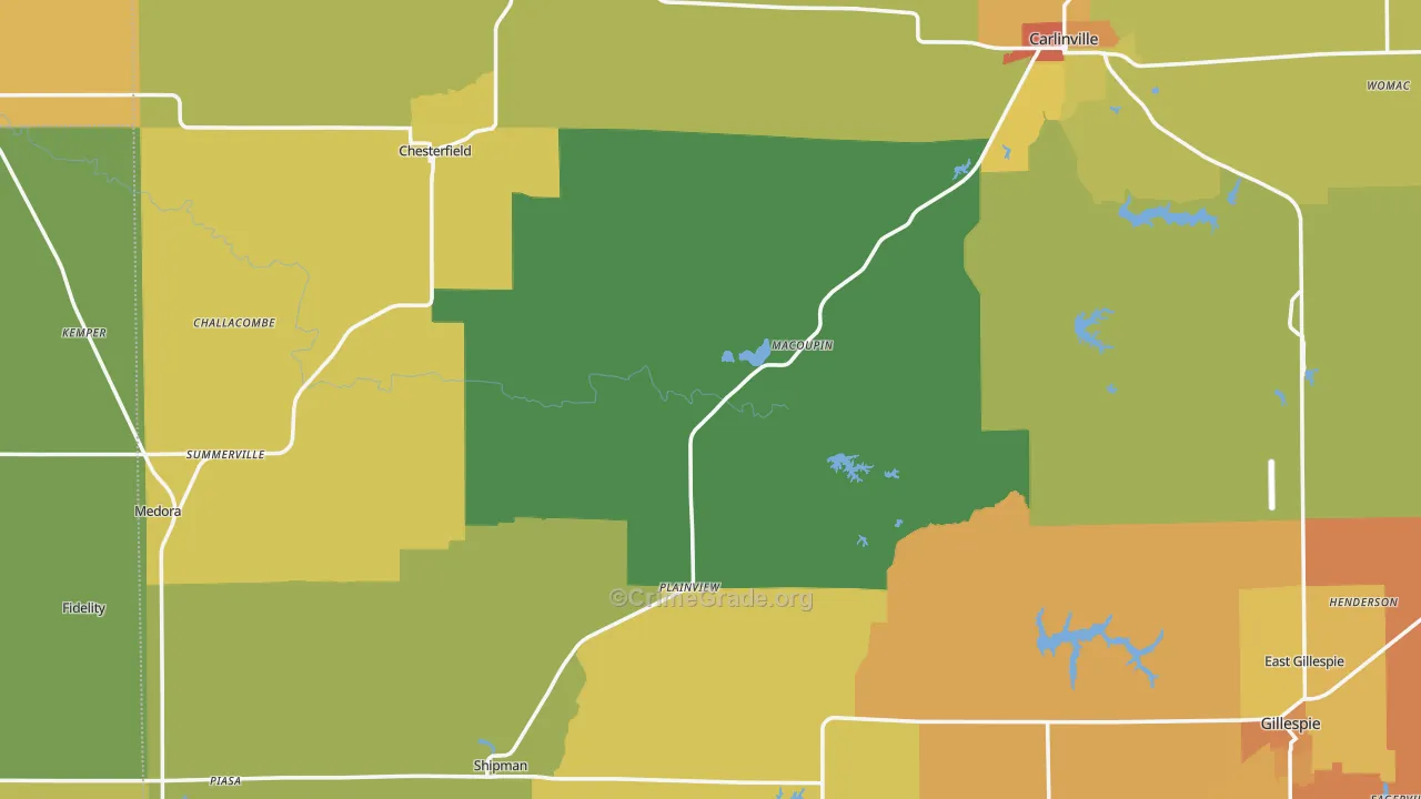 Plainview, IL Map of Murder Rates