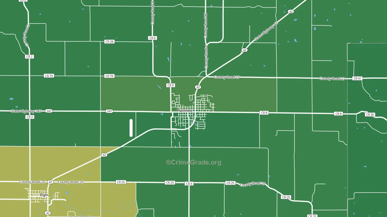 Plainview, MN Map of Murder Rates