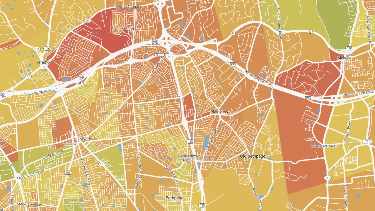 Plainview, NY Map of Murder Rates