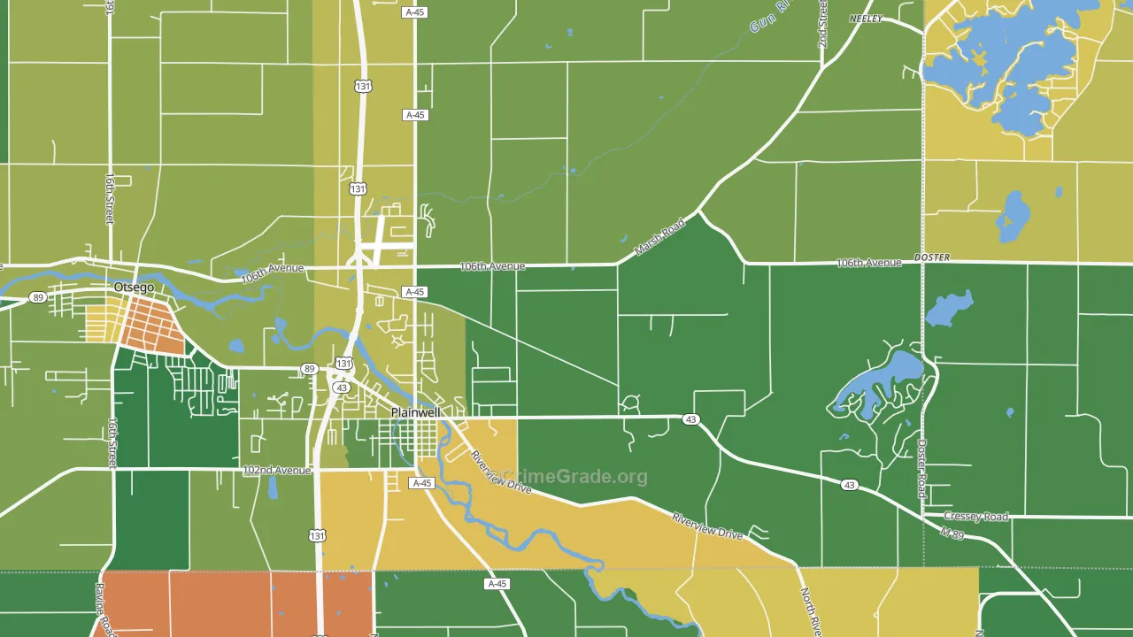 Plainwell, MI Map of Murder Rates