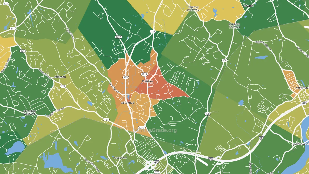 Plaistow, NH Map of Murder Rates