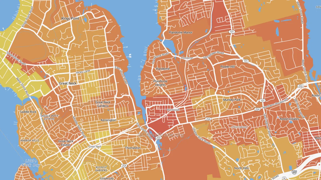 Plandome Heights, NY Map of Murder Rates