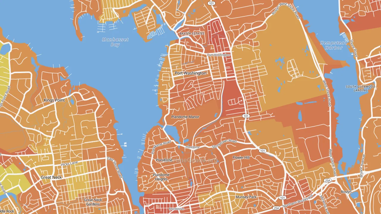 Plandome Manor, NY Map of Murder Rates