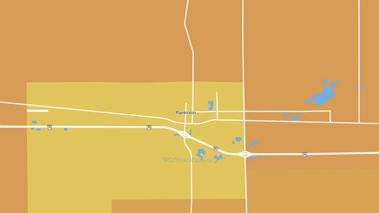 Plankinton, SD Map of Murder Rates