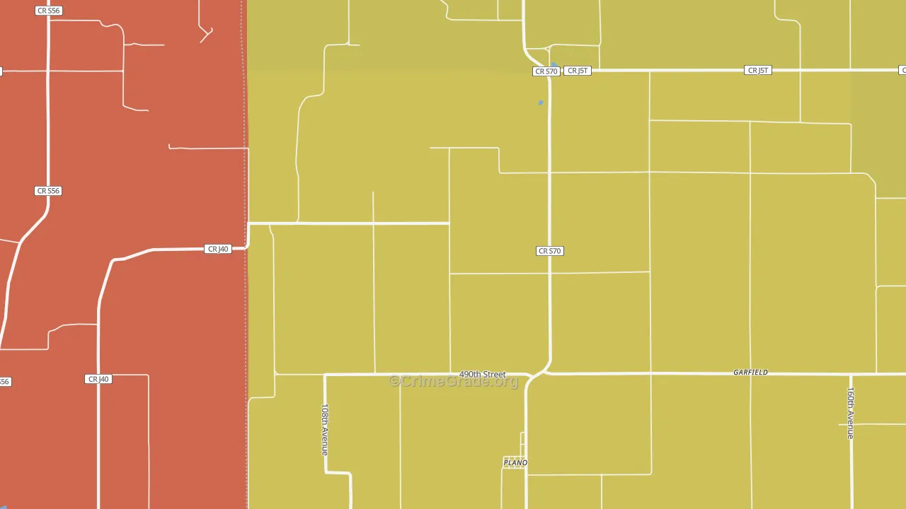 Plano, IA Map of Murder Rates