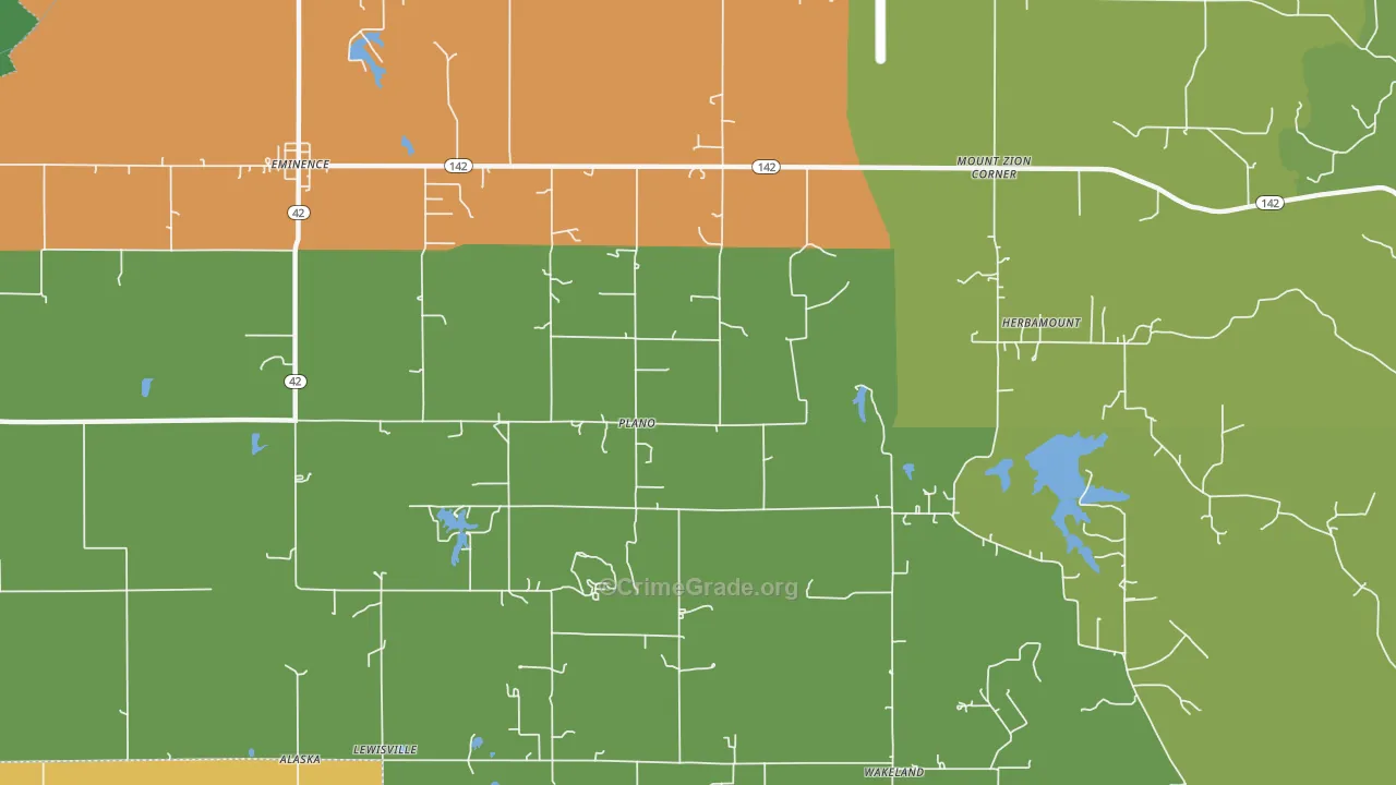 Plano, IN Map of Murder Rates