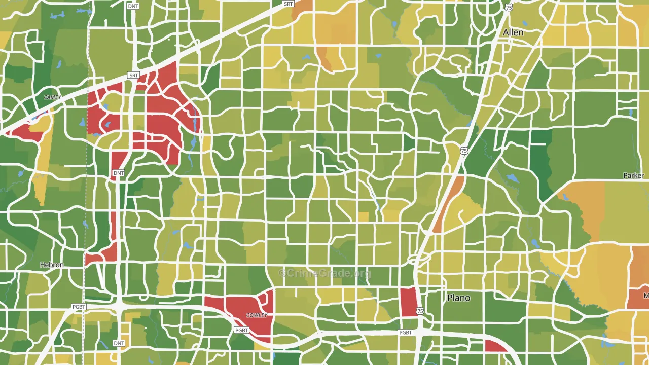 Plano, TX Map of Murder Rates