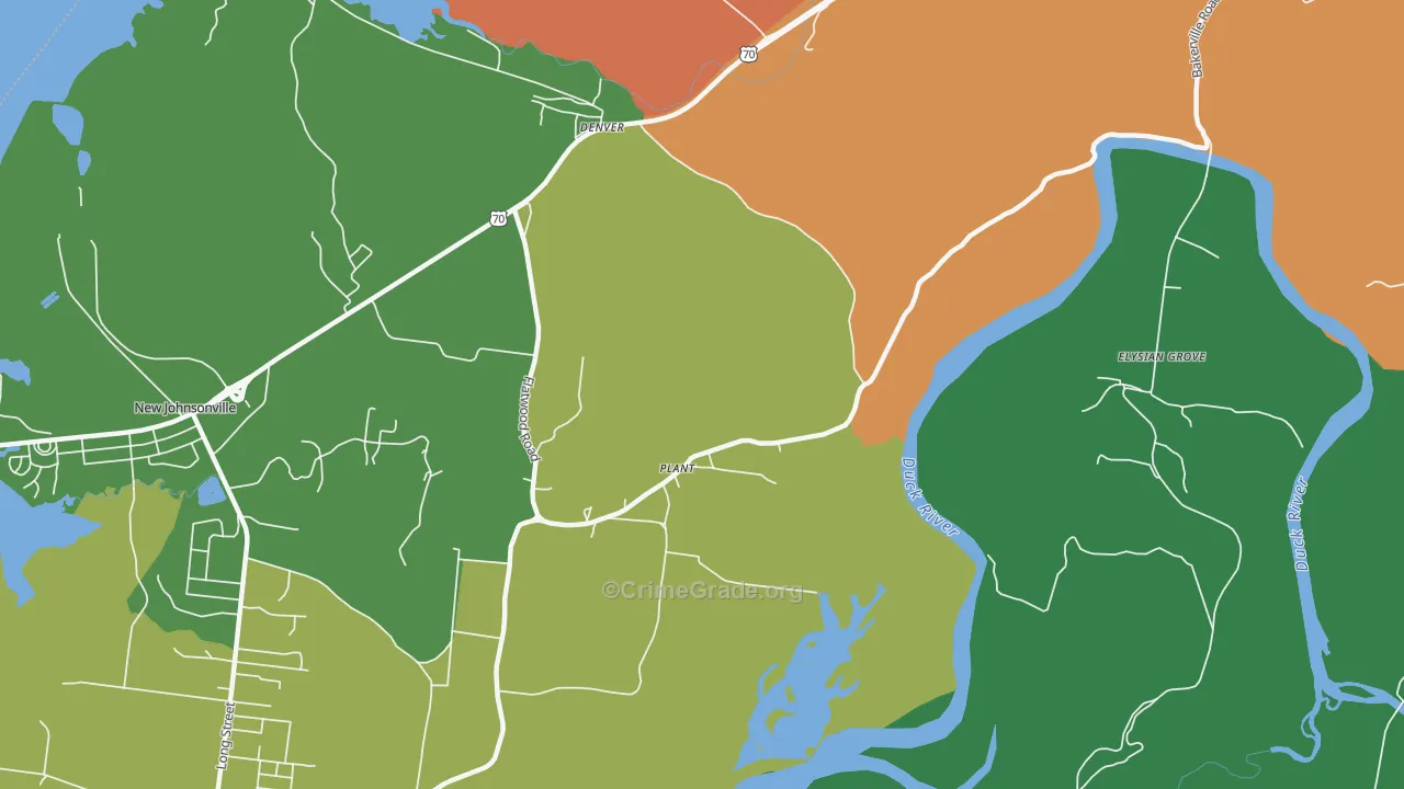 Plant, TN Map of Murder Rates