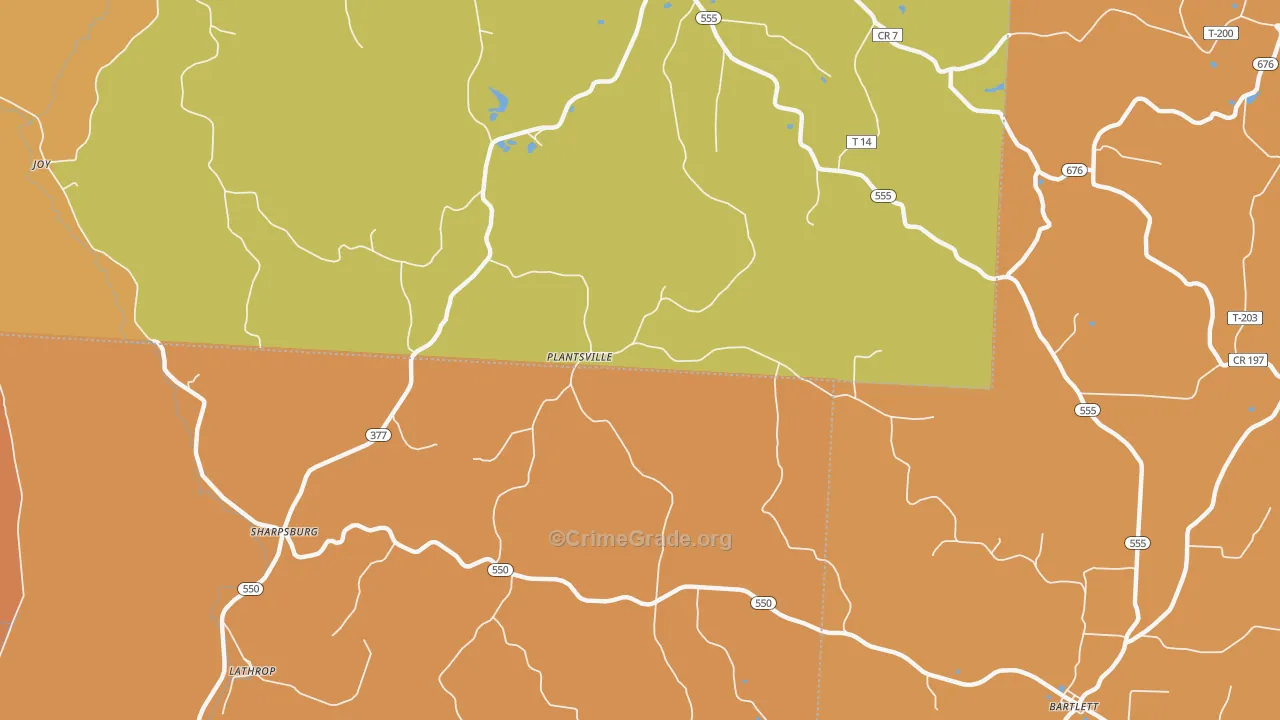 Plantsville, OH Map of Murder Rates