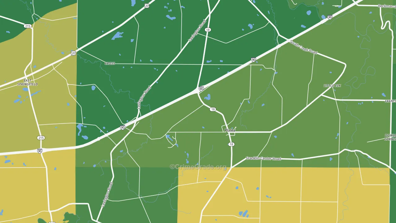 Platea, PA Map of Murder Rates