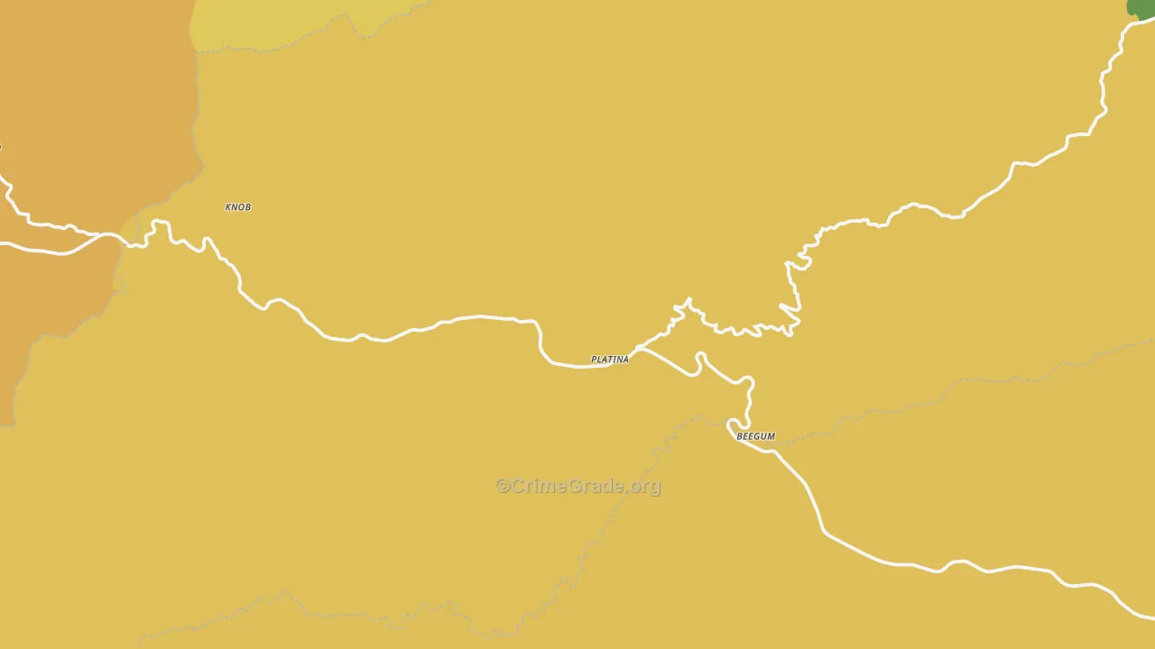 Platina, CA Map of Murder Rates