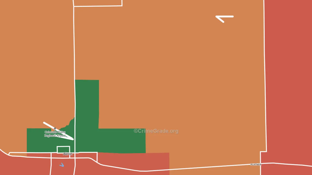 Platner, CO Map of Murder Rates