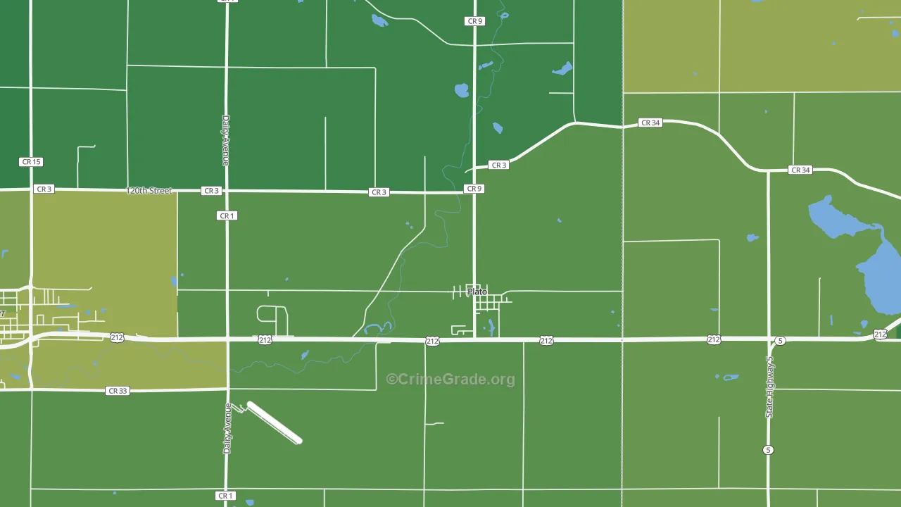 Plato, MN Map of Murder Rates