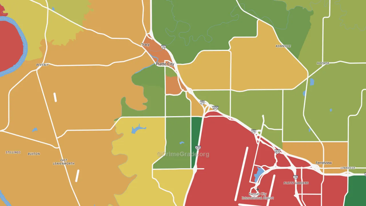 Platte City, MO Map of Murder Rates