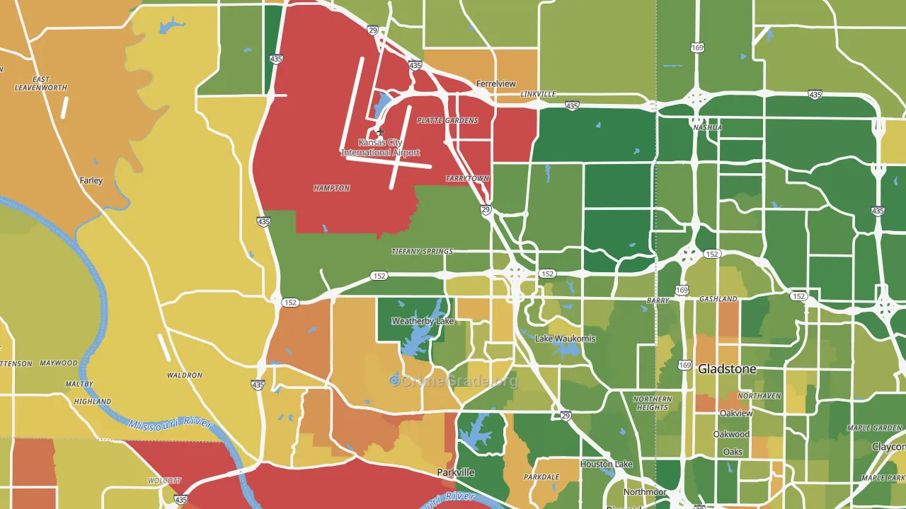 Platte County, MO Map of Murder Rates
