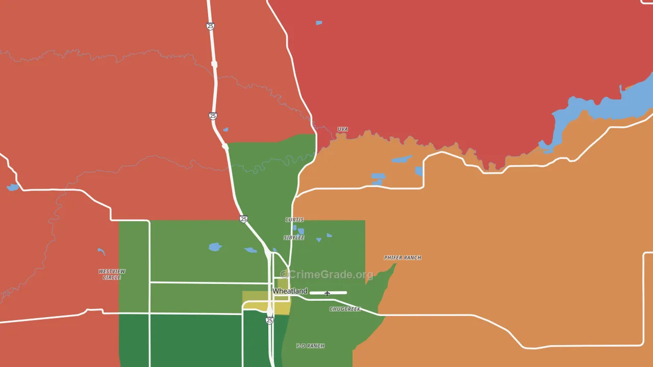 Platte County, WY Map of Murder Rates