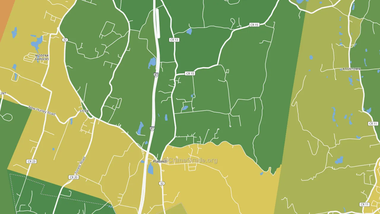 Plattekill, NY Map of Murder Rates