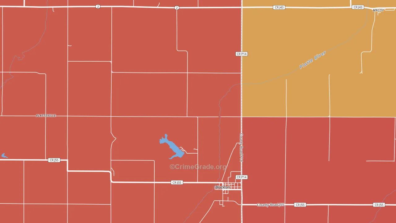 Platteville, IA Map of Murder Rates