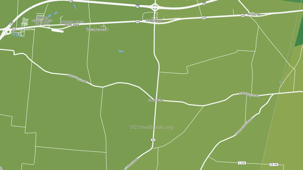 Plattsburg, OH Map of Murder Rates