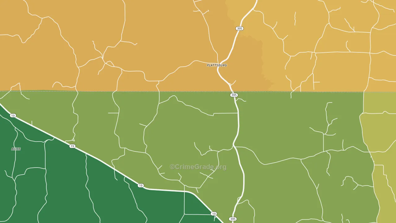 Plattsburgh, MS Map of Murder Rates
